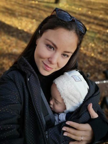 Csillogós kismama - és hordozókabát