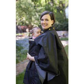 Kismama és hordozós esőponcsó - fekete