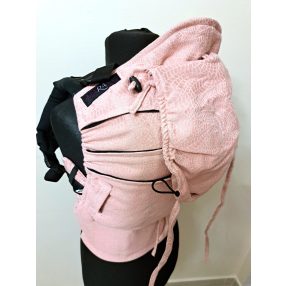   Pink Linen Wildness kendőből készült Maraya csatos hordozó