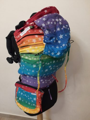 RainbowStars kendőből készült Maraya csatos hordozó